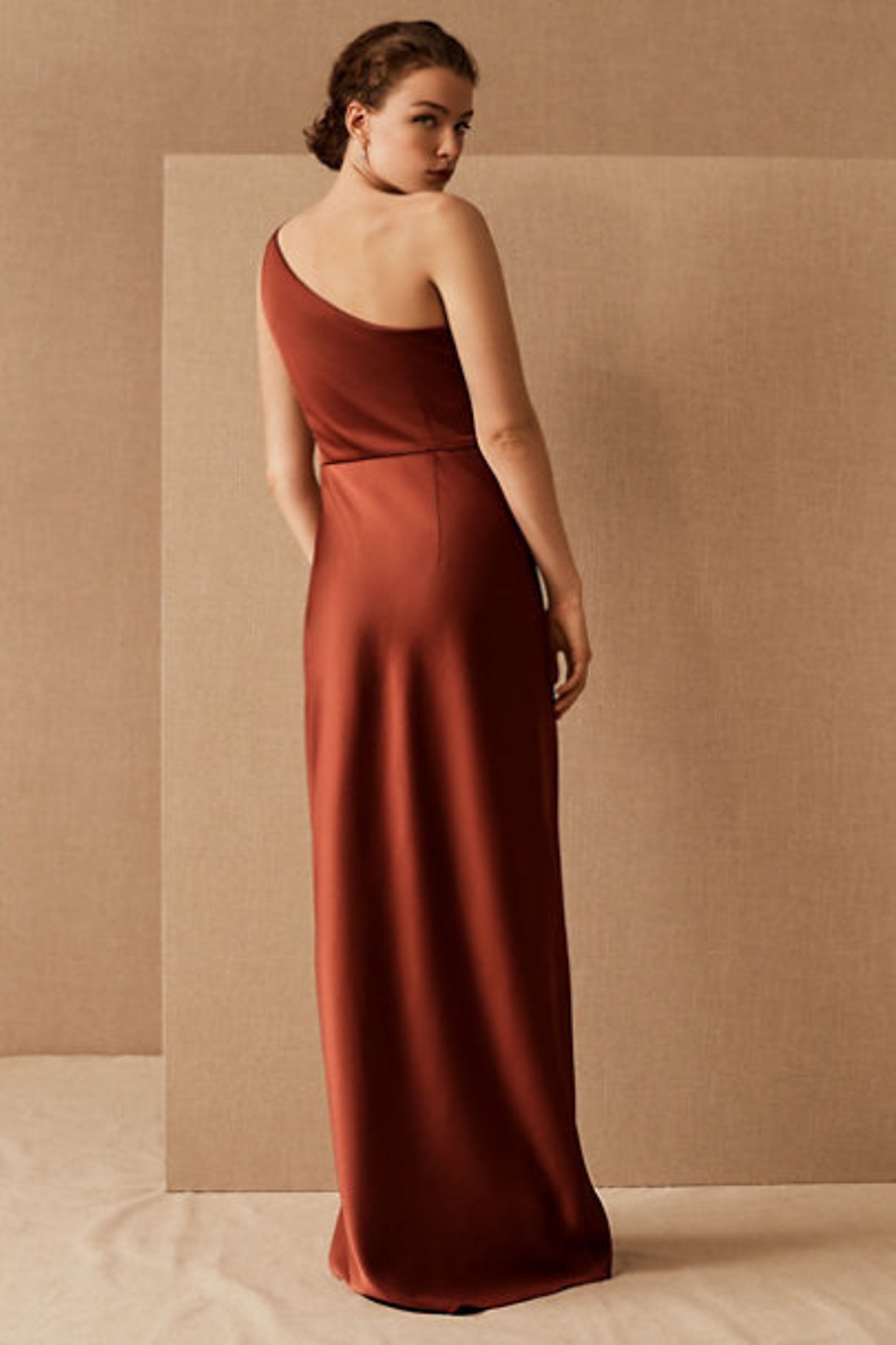 rust color evening gowns