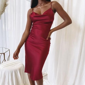 Wine color satin dress long dress, wrapdresses, custom dress, Wedding dress, summer dress, wrap dress, bridesmaid dress, Bridesmaid dresses image 5