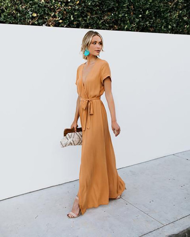 Maxi Wrap Dress Wrap Dresses Long Dress Maxi Summer Dress Etsy