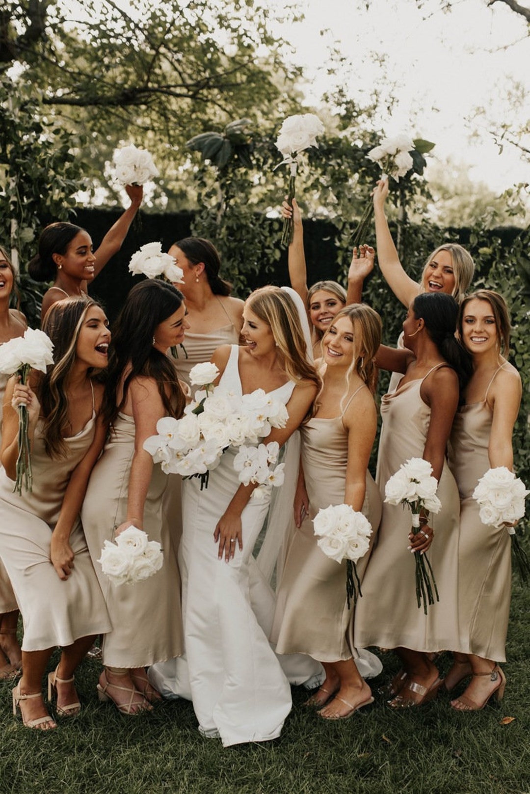 beige bridesmaid dresses