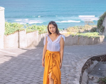 Skirt Mustard Megaya Bali, Long Skirt, Midi Skirt