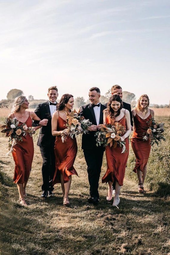 rust bridesmaid dresses