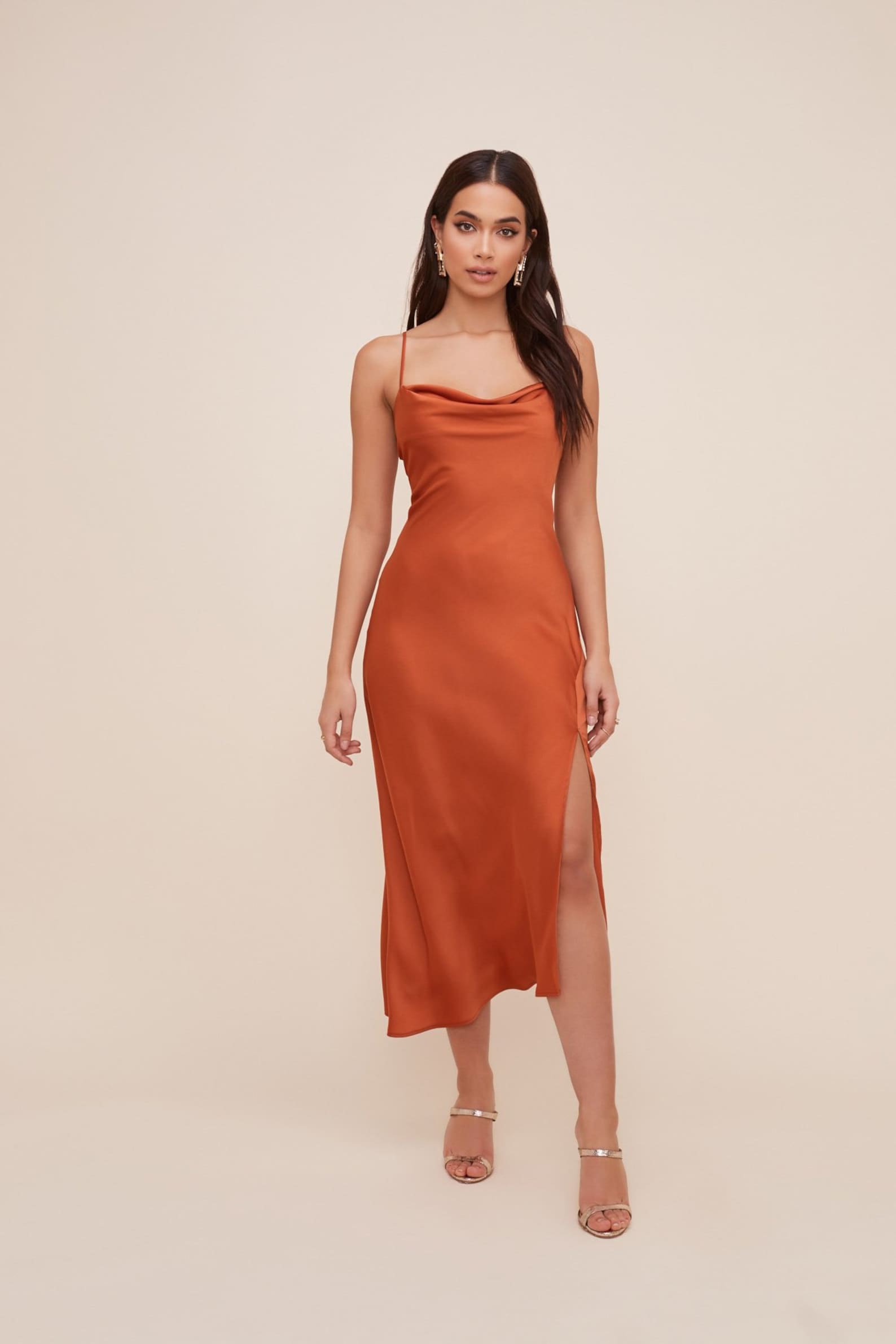 rust orange gown