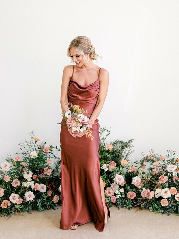 rust colored bridesmaid dresses