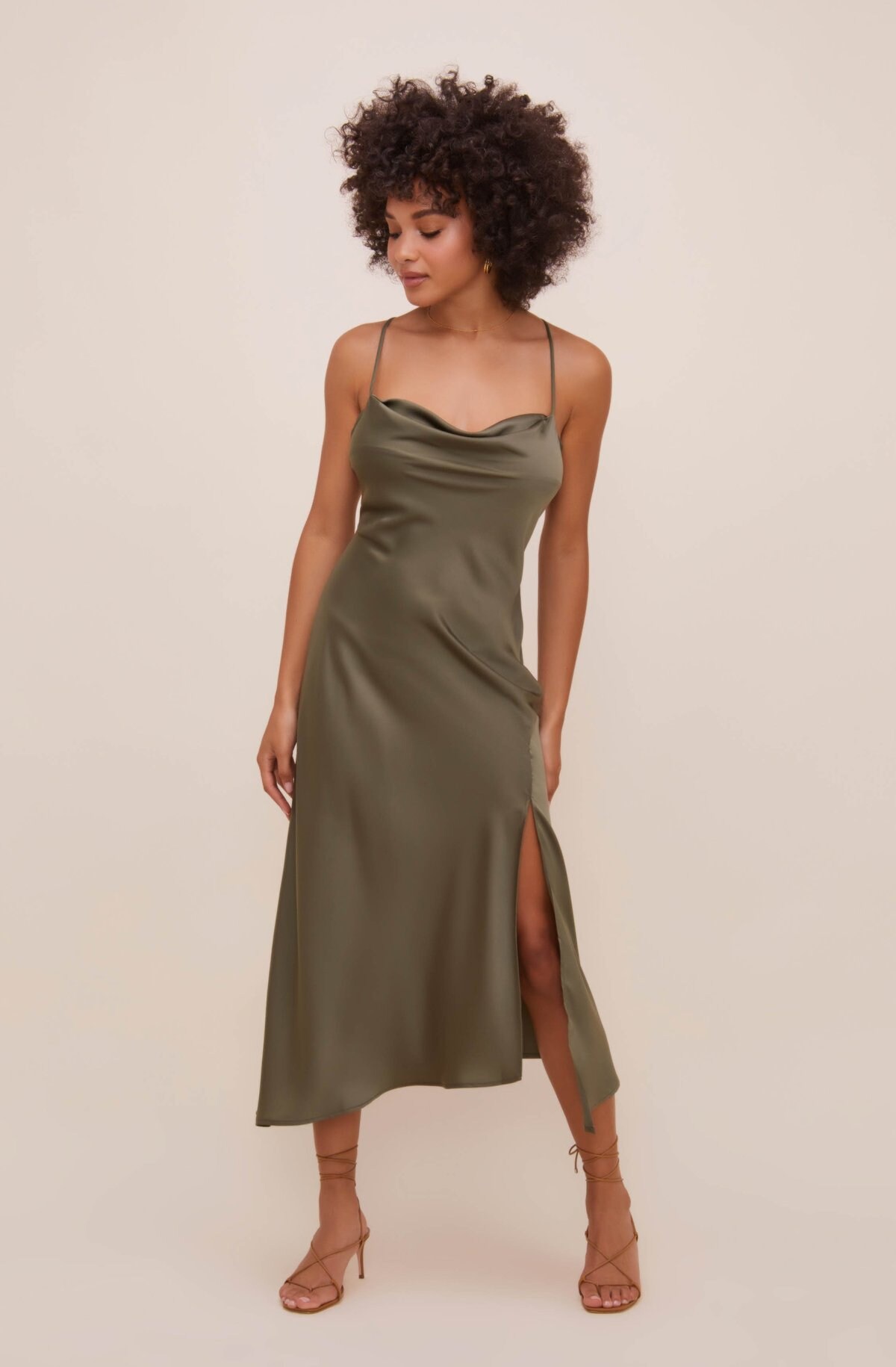 Olive color satin bridesmaid dress wedding dress bridesmaid | Etsy