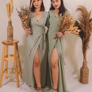 Pale Green Bridesmaid Dress, Long Dress, Maxi Dress, Midi Dress, Wedding Dress, Bridal Shower Dress, Maxi Skirt, Party Dress