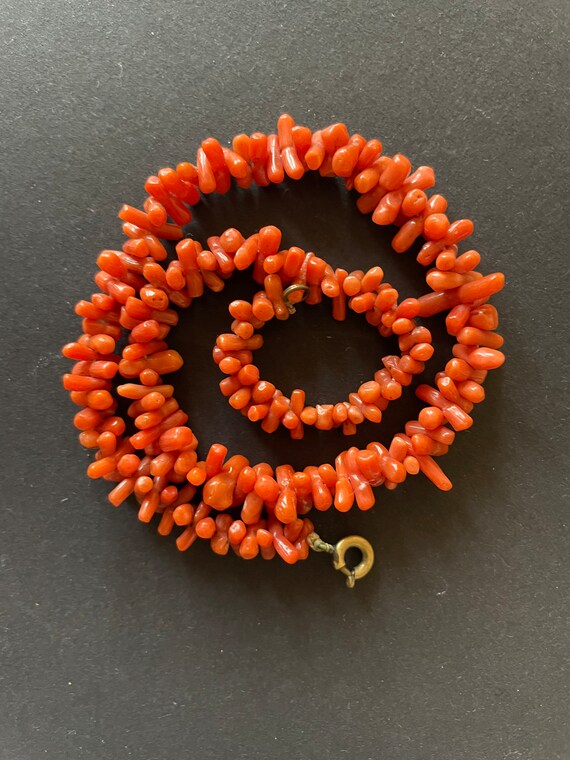 Antique Coral Branch Necklace Vintage Coral Necklace Etsy