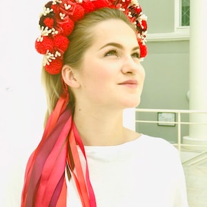 Wedding crown  Ukrainian wedding crown Flower  crown Wedding Headband  Flower Headpiece
