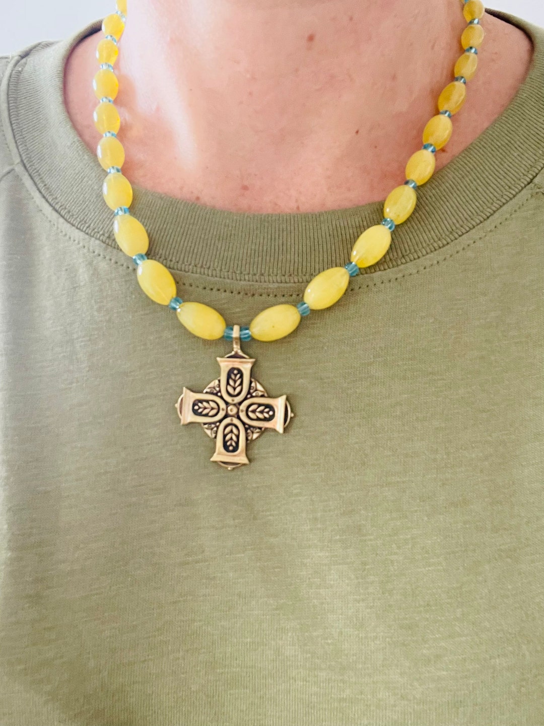 Ukrainian Necklace Ukrainian Jewelry Ukrainian Crossed Etsy