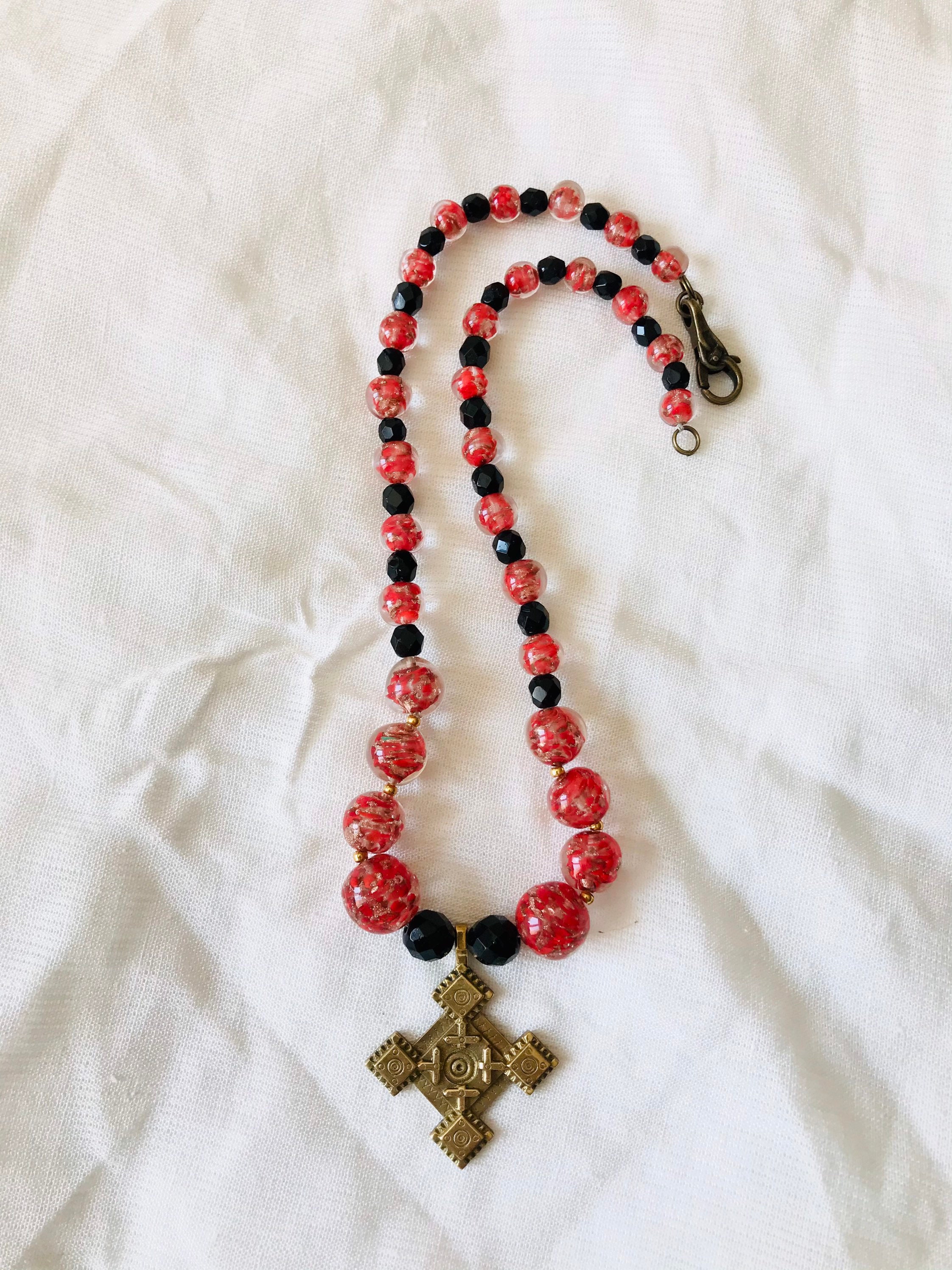 Ukrainian beaded necklace Ukrainian jewelry Ukrainian cross Etsy