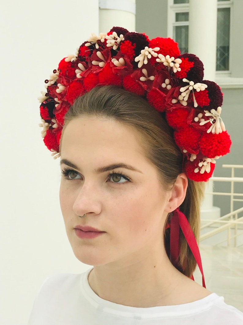 Wedding crown Ukrainian wedding crown Flower crown Wedding Etsy