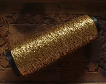 Dull Gold Zari Metallic Passing/Couching/Gilt Thread-Japan Thread/ Badla Thread -Metallic thread- Luneville/ Tambour Goldwork Embroidery
