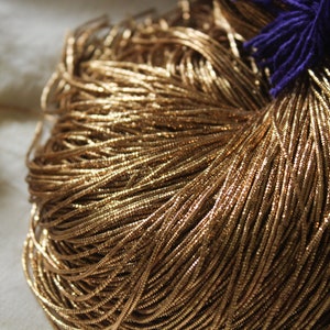 Antique Gold Bullion Wire-French wire--Metallic Rough Wire-Purl-Goldwork Purl-goldwork embroidery-goldwork supplies-nakshi-1mm