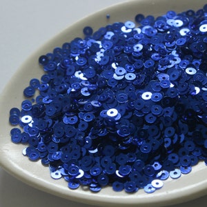 Dunkelblaue Flache Metallic Pailletten- Paillettes- Runde Pailletten- 4mm