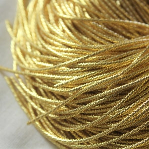 1MM Gold Cutwork French wire for Luneville/ Tambour/ Aari/ Zardozi - Goldwork Embroidery supplies- Metallic Wire