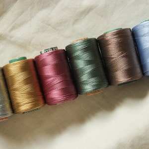 Art Silk Thread - Viscose Rayon Yarn 500 Mts/Roll- Hand/ Machine Embroidery-Zardozi-Luneville-Tambour- Vintage 1 Set(6 Colors)
