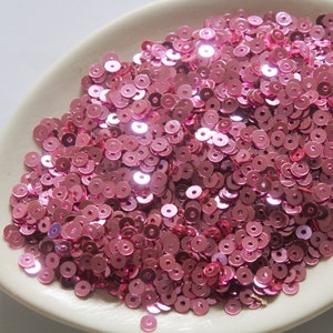 Franse Rose Pink Flat Metallic Pailletten- Pailletten- Ronde Pailletten- 4mm