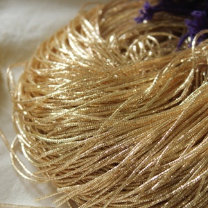 Light Gold Bullion Wire-French wire--Metallic Rough Wire-Purl-Goldwork Purl-goldwork embroidery-goldwork supplies-nakshi-1mm