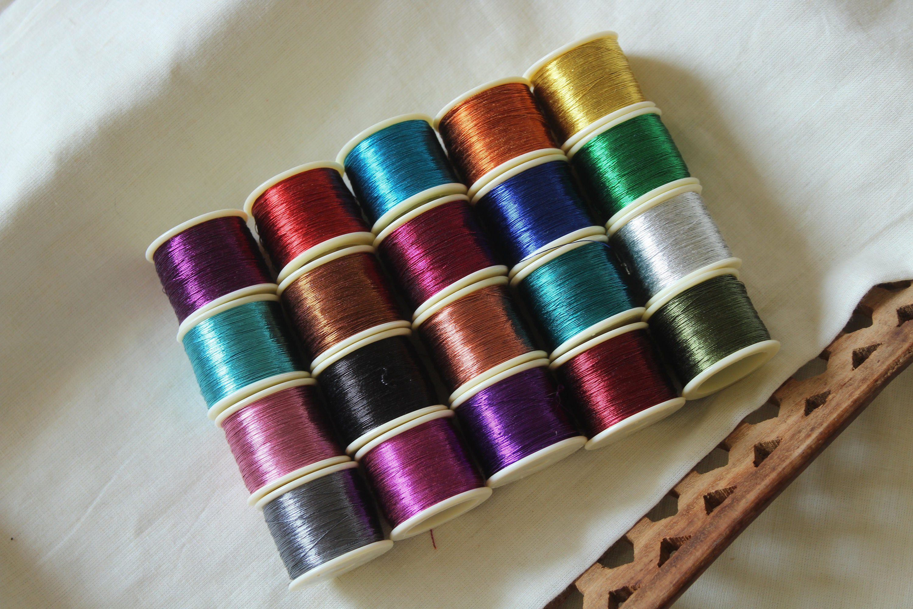 20 Colors Metallic / Zari Thread Set 1 Spool Each Small Size | Etsy