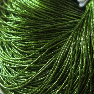 1MM Green Tourmaline Bullion/French wire-Metallic wire/Check Purl-Luneville/Tambour/Aari/Zardozi-goldwork embroidery supplies-nakshi