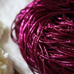 Fuschia Bullion Wire-French wire--Metallic Rough Wire-Purl-Goldwork Purl-nakshi -1mm