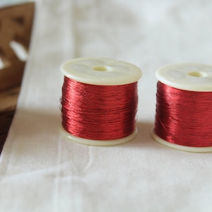 Red Zari Metallic Thread-Hand Machine Embroidery -Metallic sewing thread-Zardozi-Luneville Embroidery-Tambour Embroidery-2 rolls