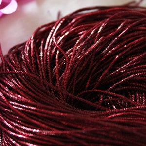 Burgundy Bullion Wire-French wire--Metallic Rough Wire-Purl-Goldwork Purl-nakshi -1mm