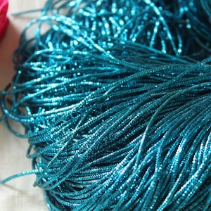 Turquoise Blue Bullion Wire-French wire--Metallic Rough Wire-Purl-Goldwork Purl-nakshi -1mm