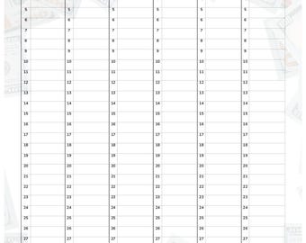 May include: A white paper with a calendar layout for six months, from January to June. The word "TIPS" is at the top. Each month has numbered dates from 1 to 31, with blank spaces for notes.