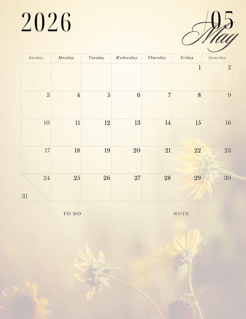 2026 Sunflower Printable Planner Organizer Tracker Bundle PDF Download ...