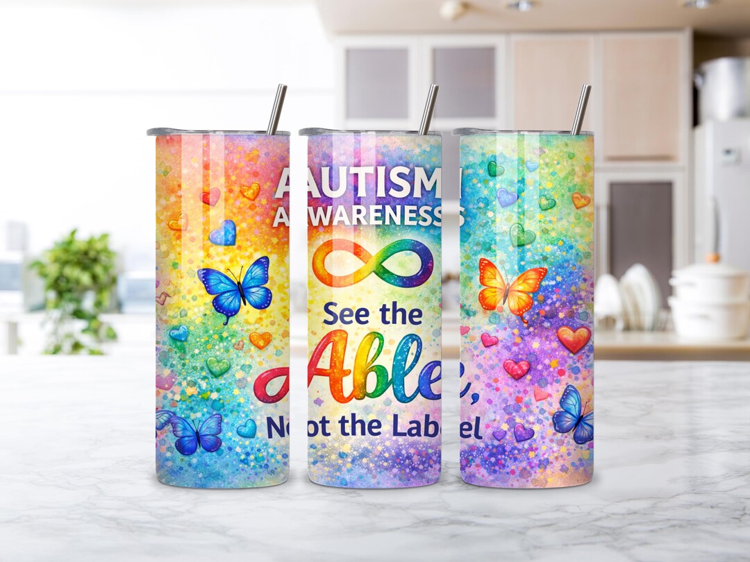 Autism Awareness See the Able Not the Label Colorful Infinity Rainbow ...