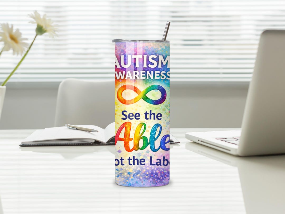Autism Awareness See the Able Not the Label Colorful Infinity Rainbow ...