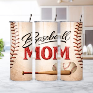 Baseball Mom Vintage Stitch Design Sports Mom Graphic Red Thread Lettering Bat and Ball Game Day Spirit Geschenk Sublimation PNG