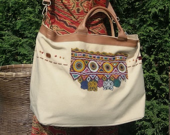 Gift for travel lovers, Bohochic fabric shopping bag