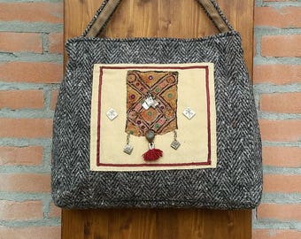 Fabric handbags, recycled Fabric bags, Indian embroidery, vegan purse, ooak handbag, eco friendly bag, patchwork shoulder bag, fall-winter