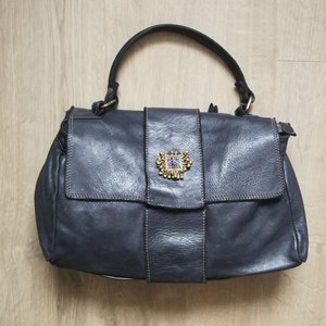 Vêtements gitane, sac en cuir noir décoré à la main avec pendentif ethnique, pièce unique spéciale pour les femmes gothiques, steampunk et grunge