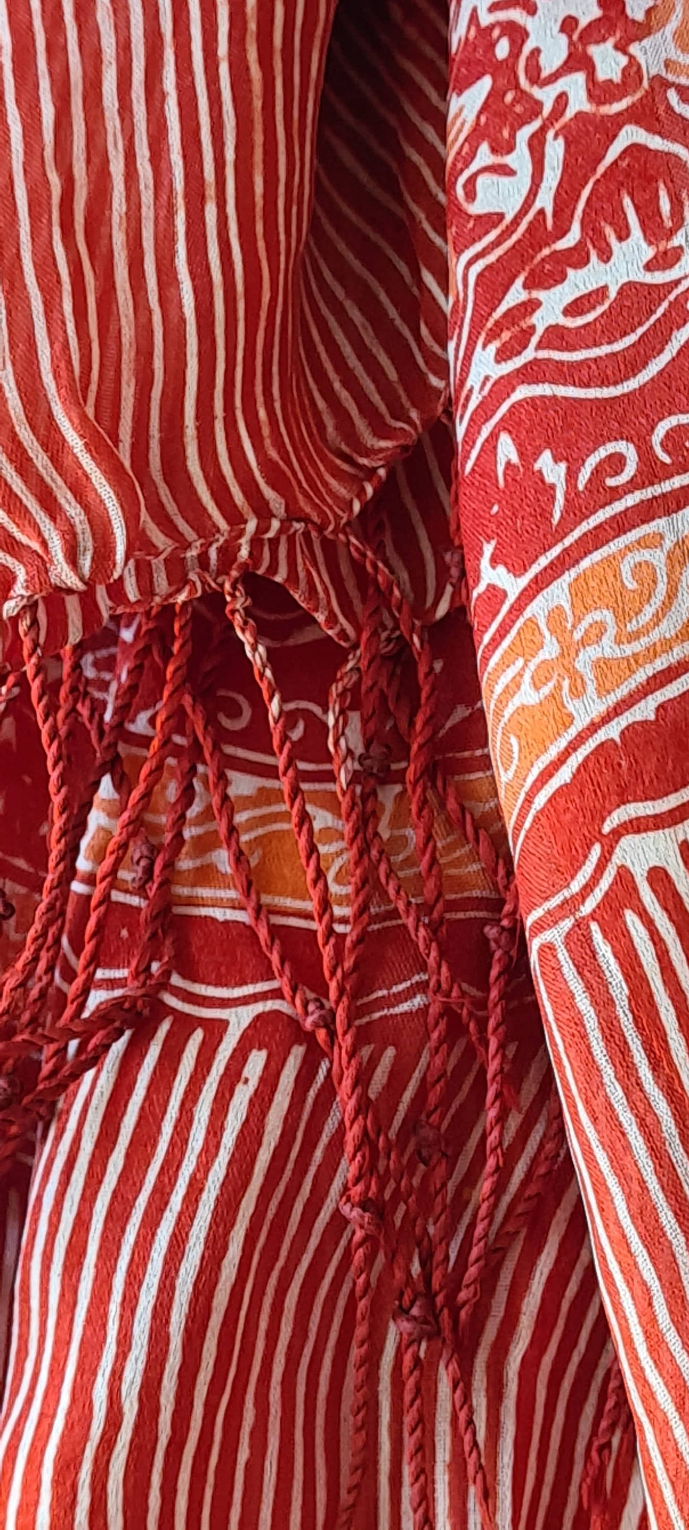 Balinese Block Print Batik Silk Scarf - Aum Sacred Art