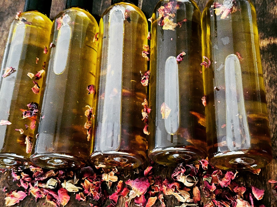 Herbal Infused Body Oil hair Growth Oil Ayurvedic Herbs Alopecia Edges Beard Oil Hair Breakage