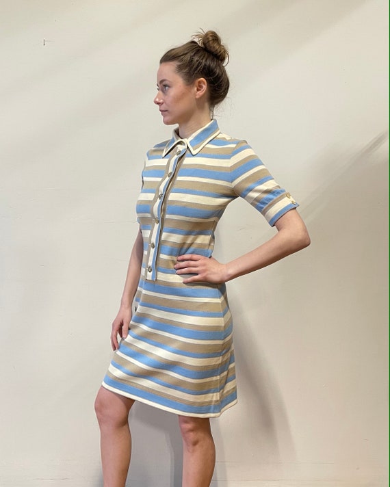 1960s Jersey Print Goldworm Dress