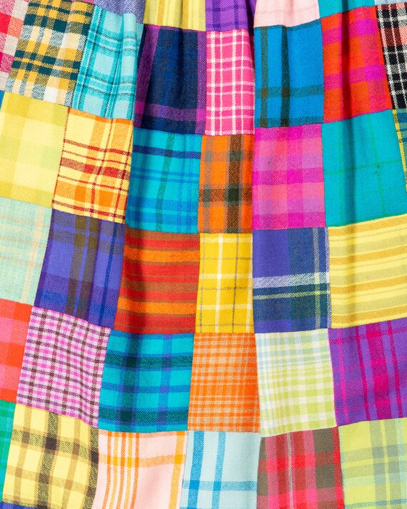 Rainbow Patchwork Plaid Skirt - image 4