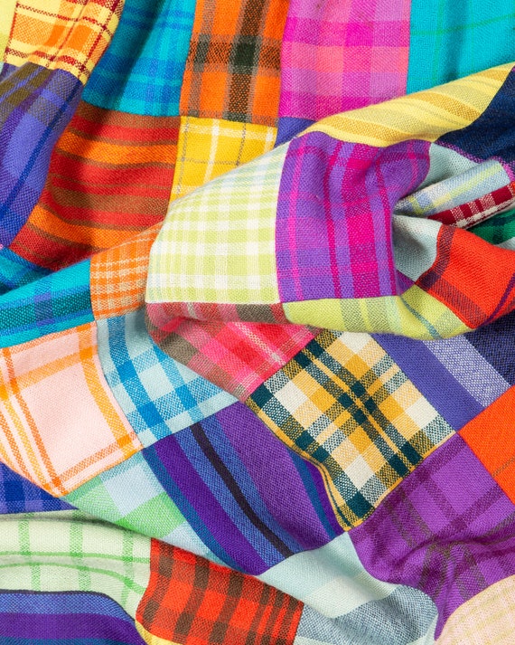 Rainbow Patchwork Plaid Skirt - image 3