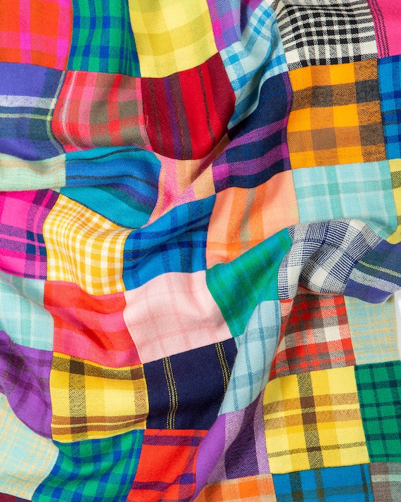 Rainbow Patchwork Plaid Skirt - image 6