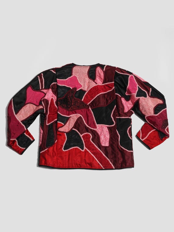 1980’s Judith Roberts Abstract Patchwork Pink and… - image 3