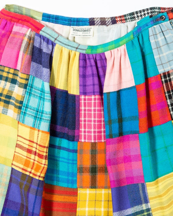 Rainbow Patchwork Plaid Skirt - image 5