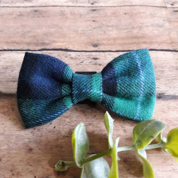 Dog Collar Bow, Ties For Dogs, Pet Bow Tie, Green Plaid Dog Bow Tie, Dog Bow Tie, Plaid Dog Bow Tie,  Green Bow Tie, Dog Accessory,