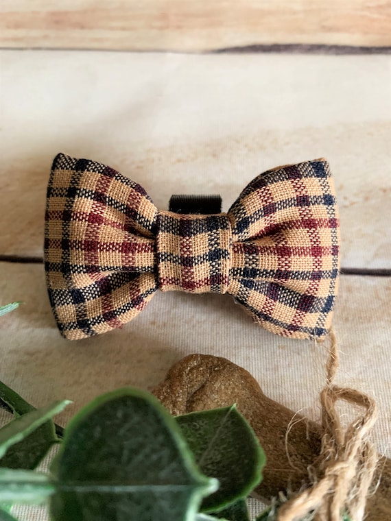 Dog Bow Tie Plaid Brown Dog Bow Tie Check Dog Bow Tie Plaid Dog
