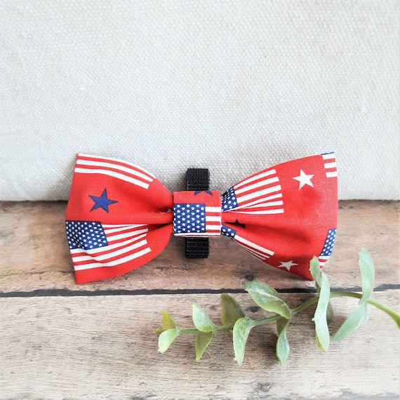 American Flag Dog Bowtie 4th of July Dog Bow Tie Dog Accessory