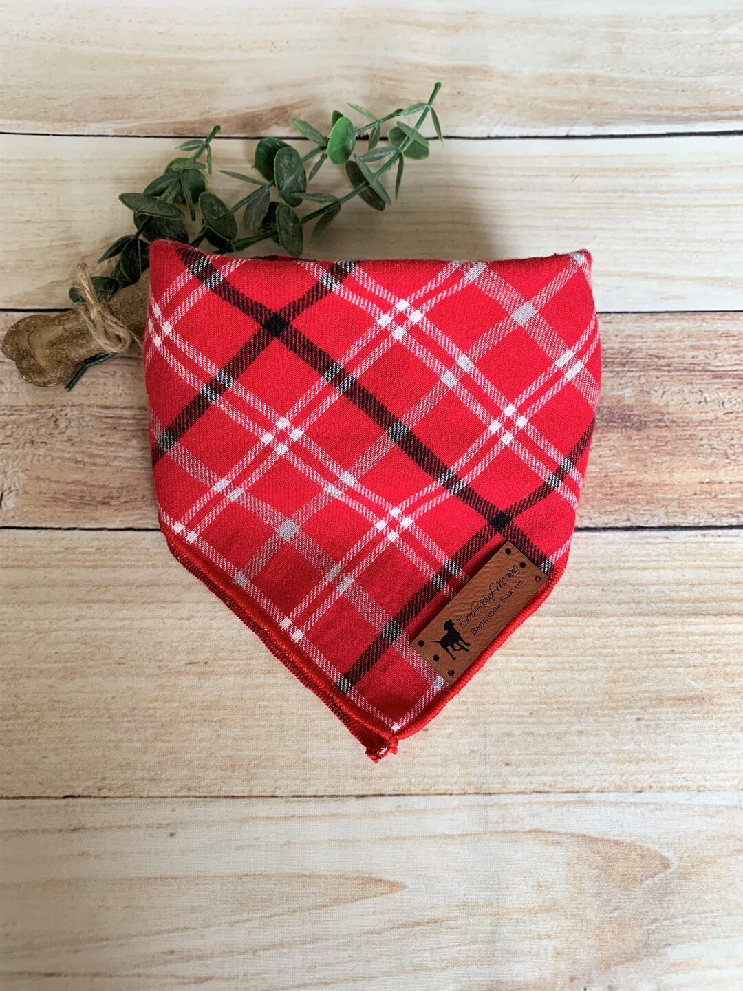 Red Plaid Dog Bandana Plaid Dog Bandanna Dog Bandana Pet Etsy
