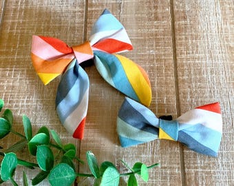 Striped Dog and Cat Bow Tie or Sailor Bow