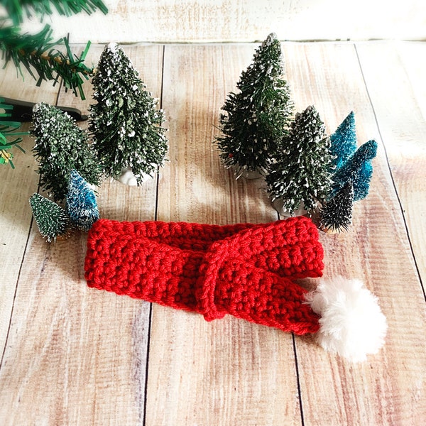 Christmas Dog Scarf With Pom Pom, Holiday Dog Scarf, Red Dog Scarf, Crochet Dog Scarf, Dog Lover Gift, Red Christmas Dog Scarf, Dog Scarf